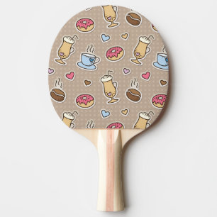 Coffee pattern ping pong paddle