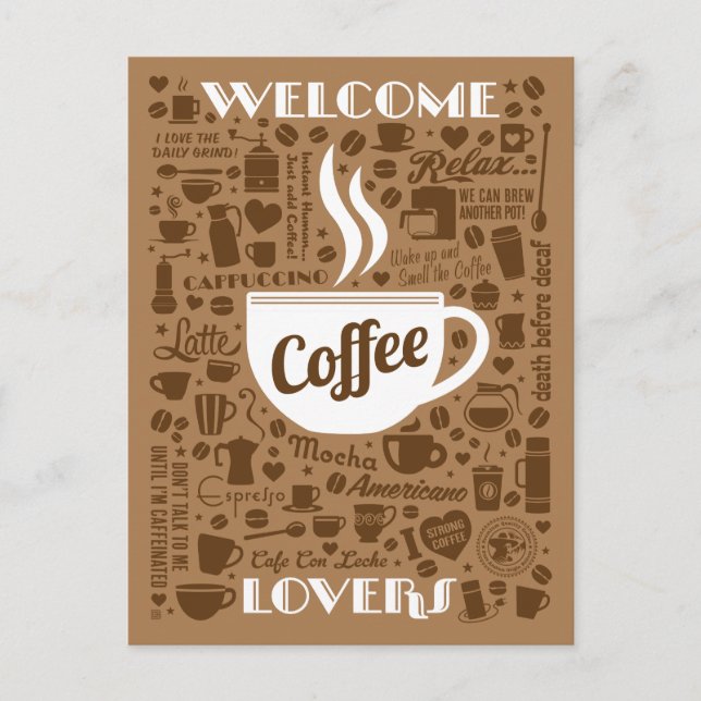 Coffee Pattern Postcard (Front)