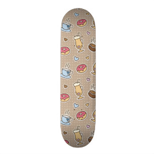 Coffee pattern skateboard