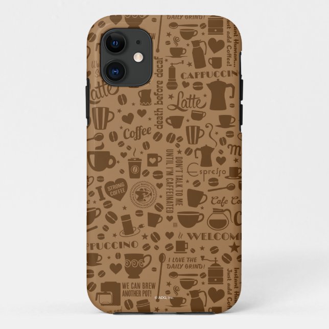 Coffee Pattern Square Case-Mate iPhone Case (Back)