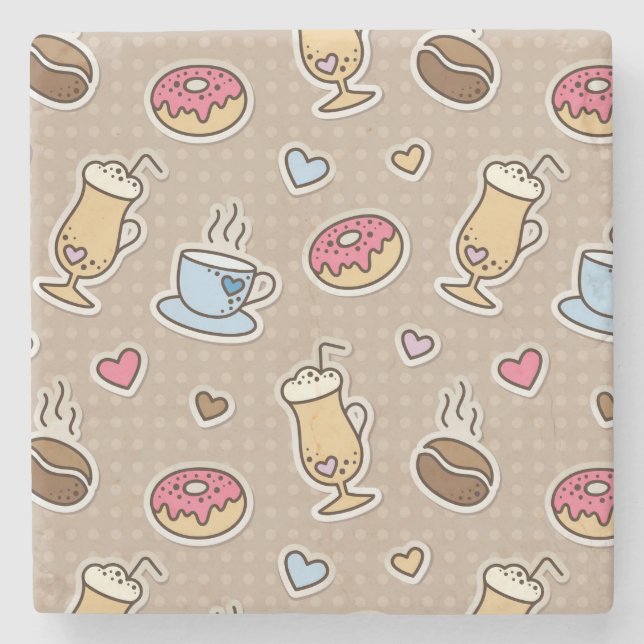 Coffee pattern stone coaster (Front)