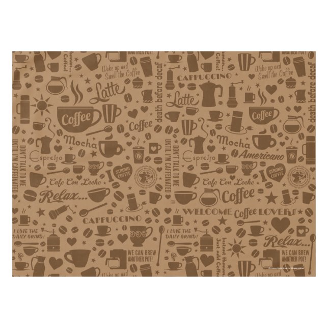 Coffee Pattern Tablecloth (Front (Horizontal))