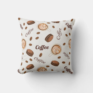 Coffee pattern throw pillow