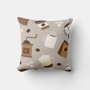 Coffee pattern throw pillow