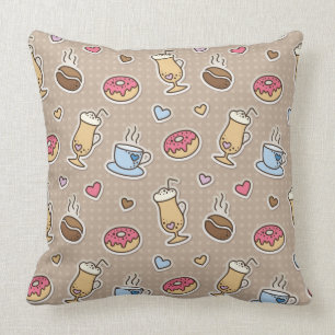 Coffee pattern throw pillow