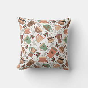 coffee pattern throw pillow