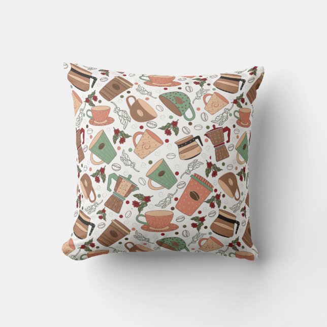 coffee pattern throw pillow (Front)