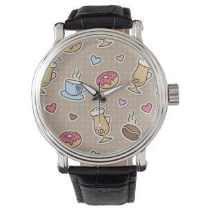 Coffee pattern watch