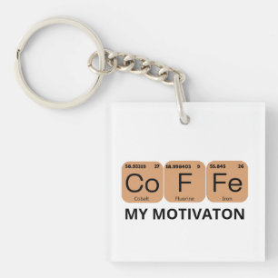 Coffee Periodic Table Element Keychain