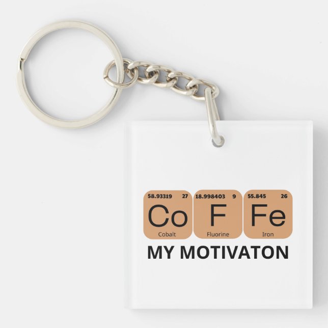 Coffee Periodic Table Element Keychain (Front)