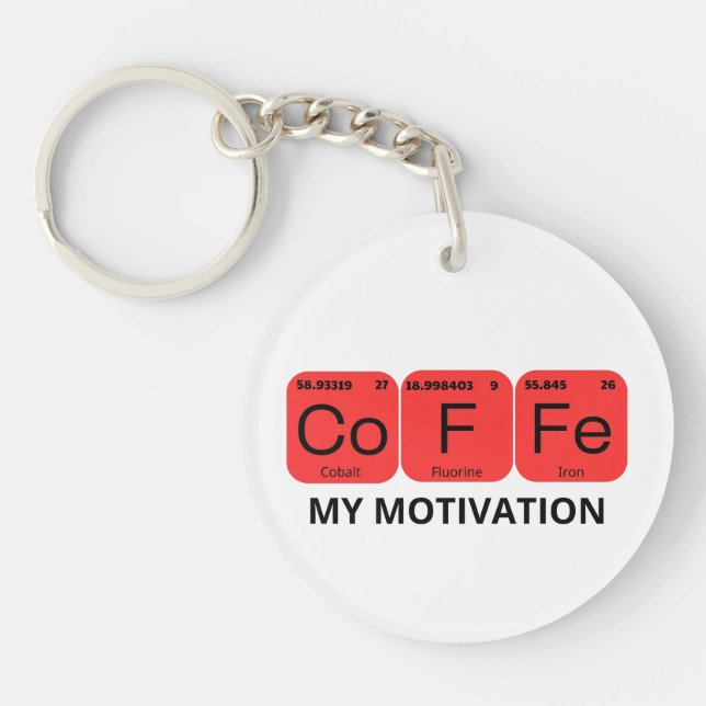 Coffee Periodic Table Element Keychain (Front)