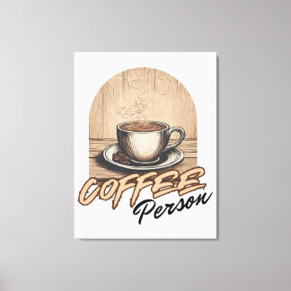 Coffee Person Watercolor Canvas Print