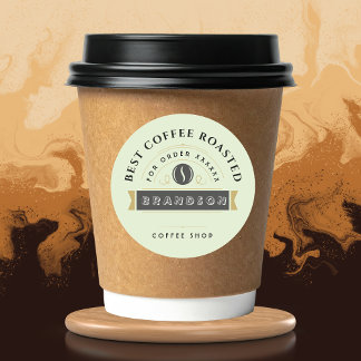 Coffee Personalized Branding Classic Round Sticker