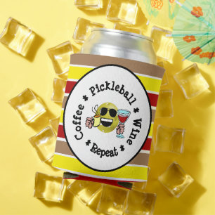Coffee, Pickleball, Wine, Repeat Pickleball Addict Can Cooler