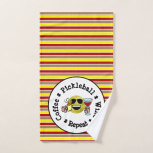 Coffee, Pickleball, Wine, Repeat Pickleball Addict Hand Towel
