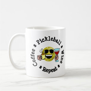 Coffee, Pickleball, Wine, Repeat Pickleball Player Coffee Mug