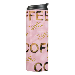 Coffee pink gold  thermal tumbler