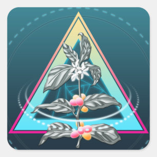 coffee plant cosmico square sticker