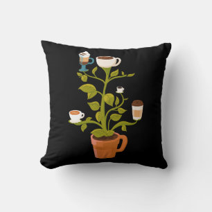 Coffee Plant Throw Pillow