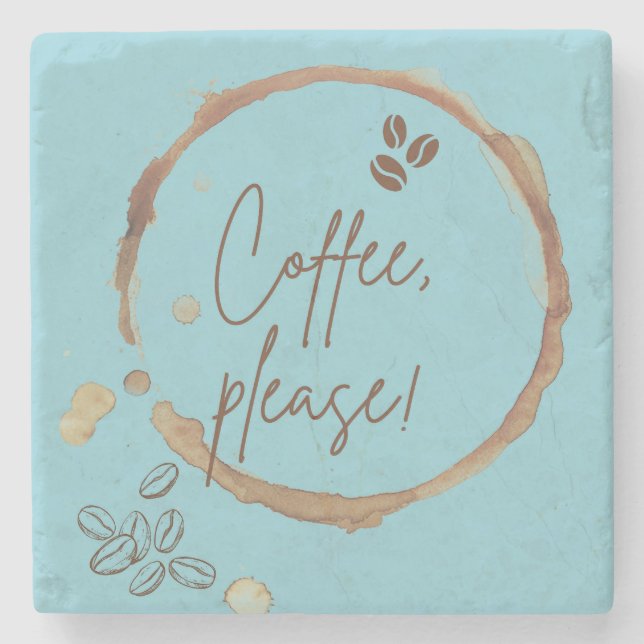 Coffee Please Stone Coaster (Front)