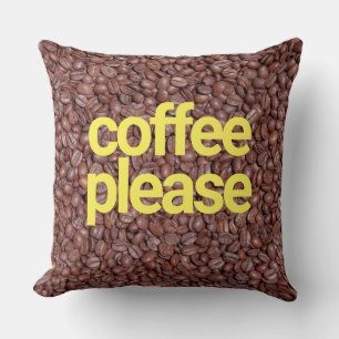 Coffee please throw pillow