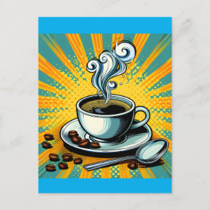 COFFEE POP ART POSTCARD