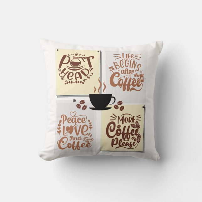 Coffee Posters Throw Pillow (Front)