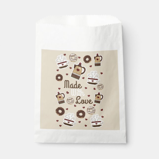 Coffee Pot and Cup Favour Bag (Front)