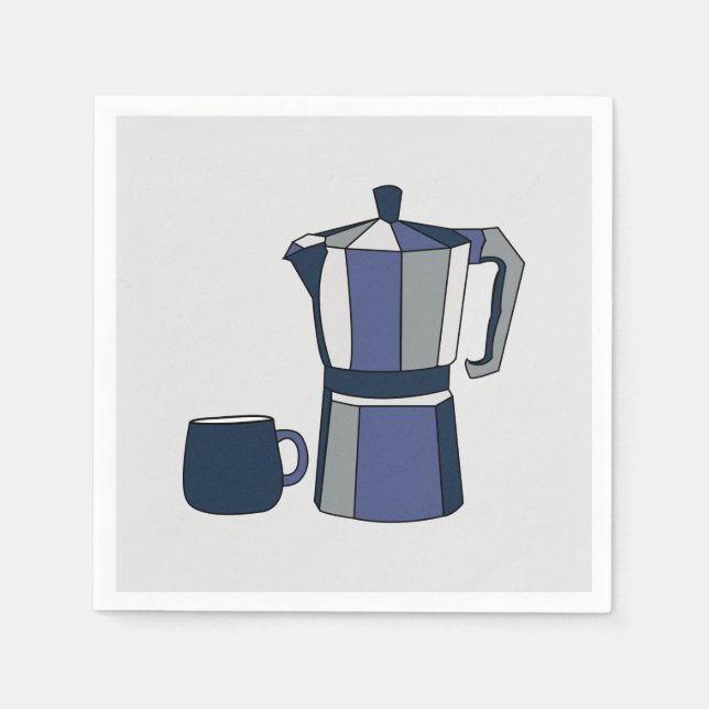 Coffee Pot Coffee Mug Party Napkin (Front)