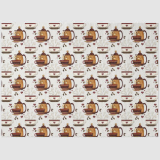 Coffee Pot & Cups Cute Pattern Decoupage Tissue P Tissue Paper