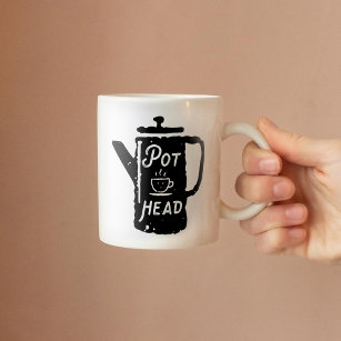 Coffee Pot Head - Coffee Funny Coffee Combo Mug