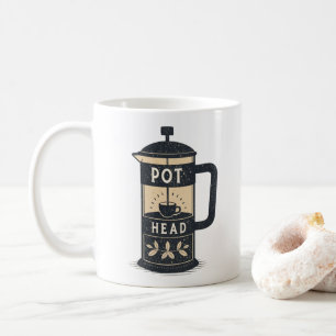 Coffee Pot Head Funny Coffee  Mug
