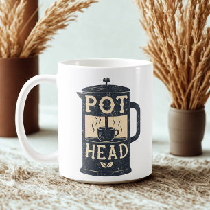 Coffee Pot Head Funny Coffee  Mug