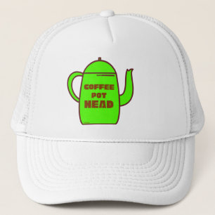 COFFEE POT HEAD funny coffee pun gift idea Trucker Hat