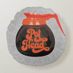 (Coffee) Pot Head Round Pillow