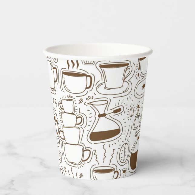 Coffee Pot Party Cups | White (Back)