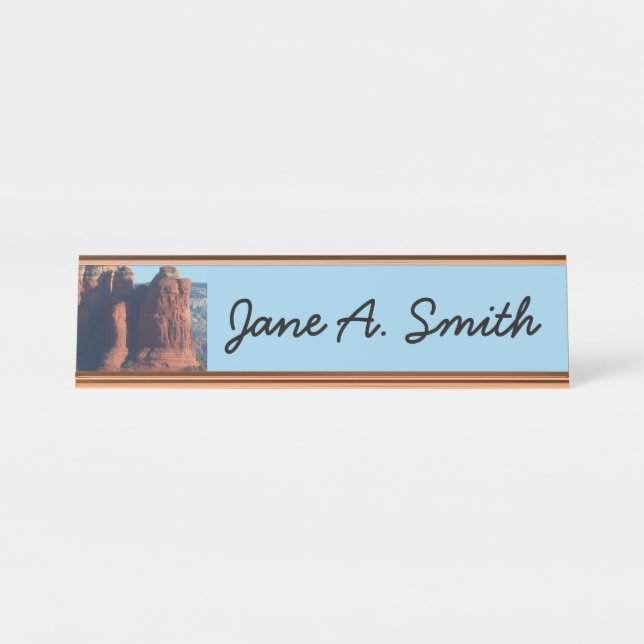 Coffee Pot Rock I in Sedona Arizona Desk Name Plate (Front)