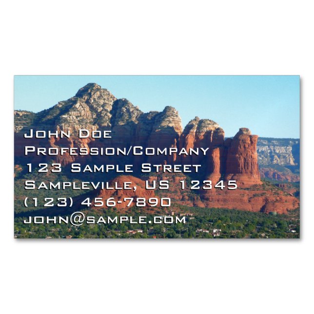 Coffee Pot Rock I in Sedona Arizona Magnetic Business Card (Front)