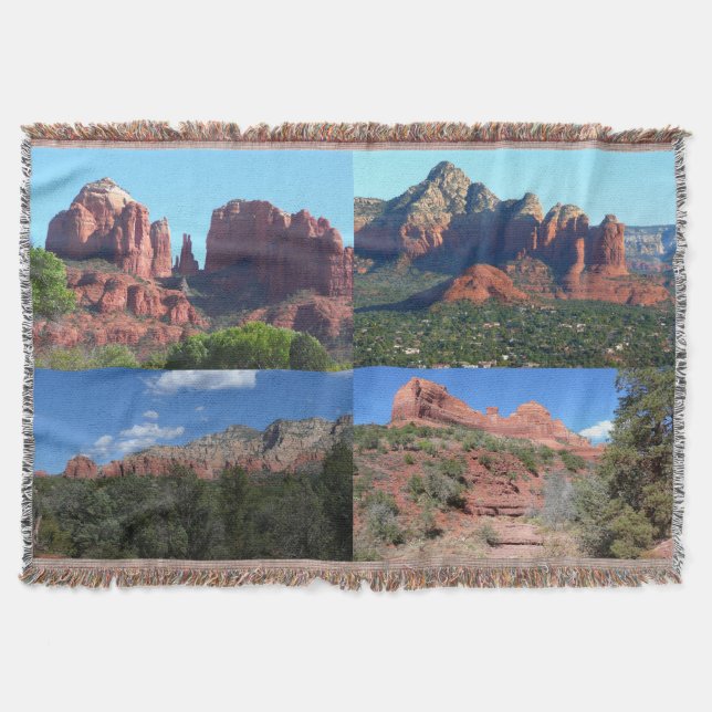 Coffee Pot Rock I in Sedona Arizona Throw Blanket (Front)