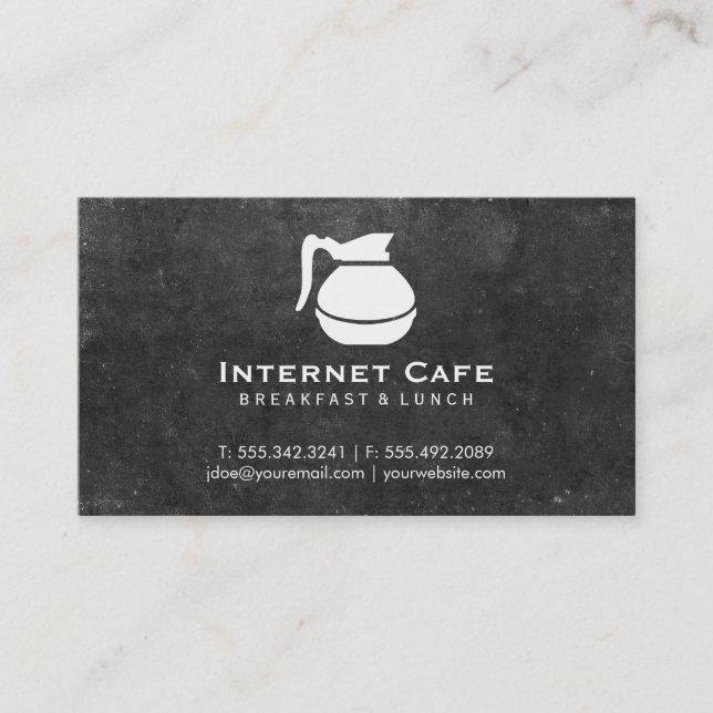 Coffee Pot (white), slate Business Card (Front)