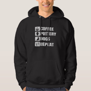 Coffee Pottery Dogs Repeat Ceramic Pottery Ceramic Hoodie