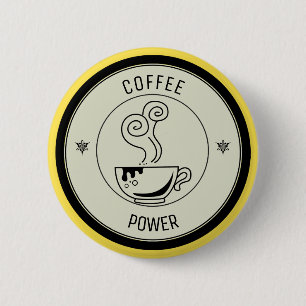 Coffee Power 2 Inch Round Button