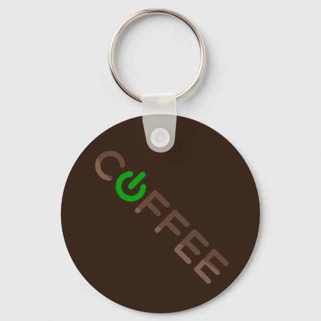 Coffee Power (Green) Keychain (Front)