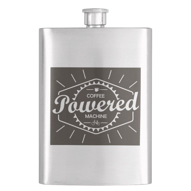 Coffee Powered Bicycle Hip Flask (Front)