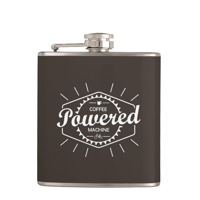 Coffee Powered Bicycle Hip Flask (Front)