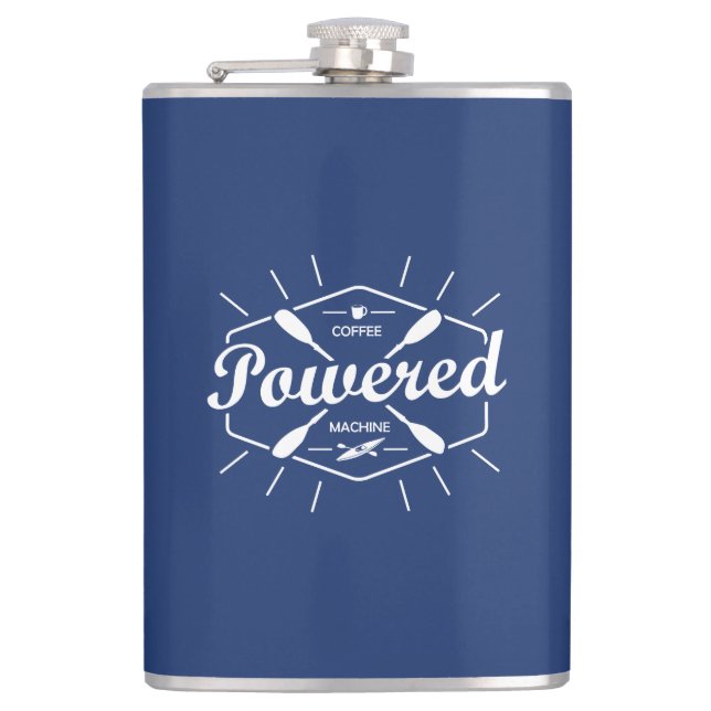 Coffee Powered Machine Kayak Hip Flask (Front)