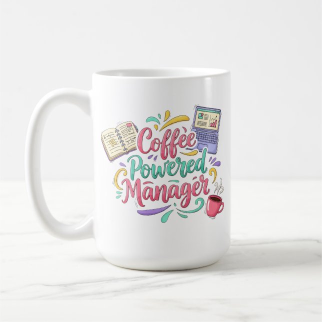 Coffee Powered Manager Funny Professional Office  Mug (Left)