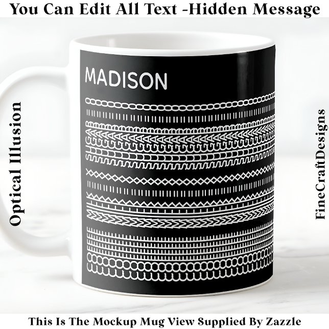 Coffee Preference Hidden Message Name 101W Stylish Coffee Mug (Creator Uploaded)
