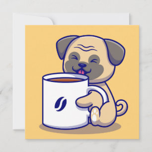 Coffee Pug Holiday Card