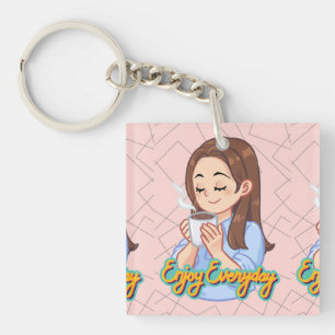 coffee quote keychain
